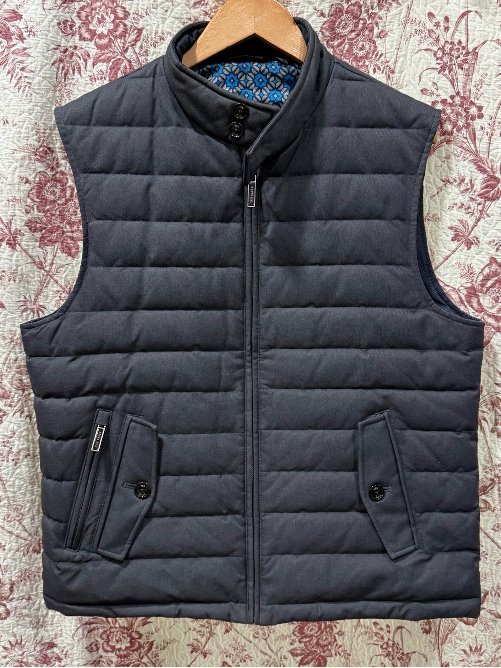Ted Baker London Quilted Puffer Vest Gray Size 5